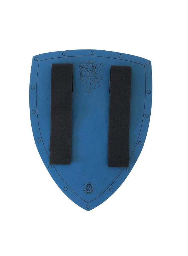 Liontouch Noble Knight Shield, Blue/Small | Medieval Pretend Play Foam Toy for Children with Golden Lion Theme | Safe Weapons & Battle Armor for Dress Up & Costumes