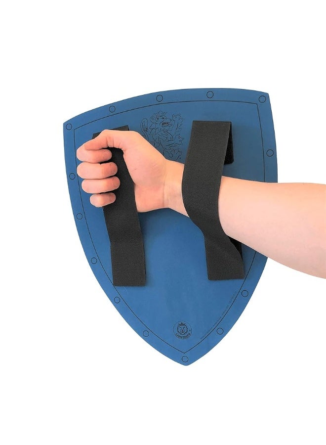 Liontouch Noble Knight Shield, Blue/Small | Medieval Pretend Play Foam Toy for Children with Golden Lion Theme | Safe Weapons & Battle Armor for Dress Up & Costumes