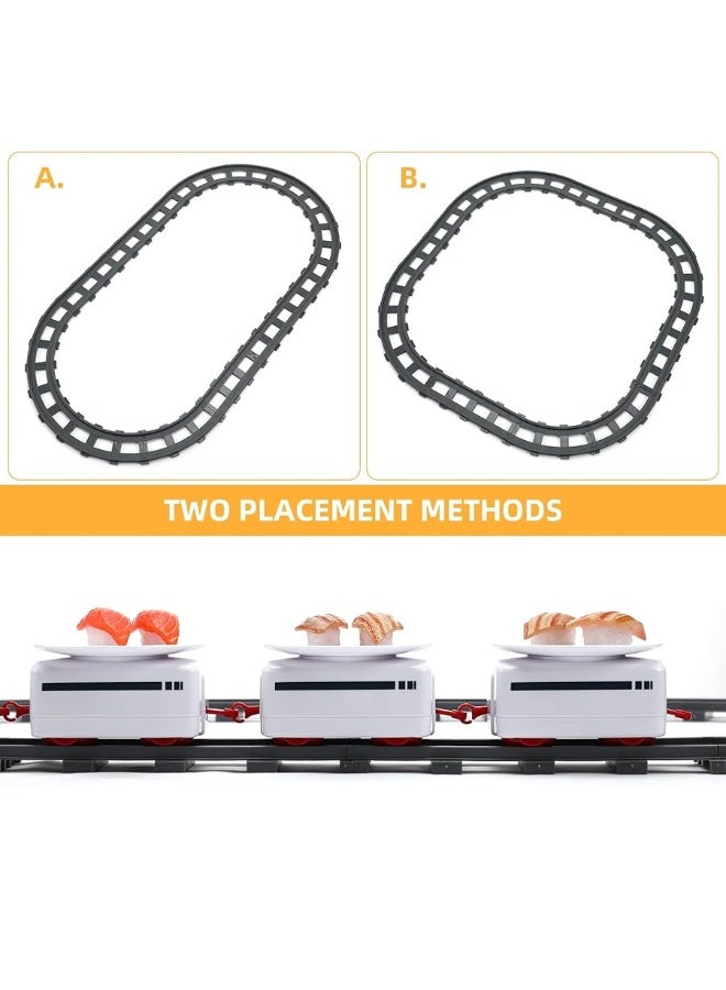 STOBOK Rotating Sushi Train Toys Electric Rotary Sushi Machine Set Track Conveyor Belt Rotating Table Food Train Toys for Kids Multifunctional Kids Toys, White