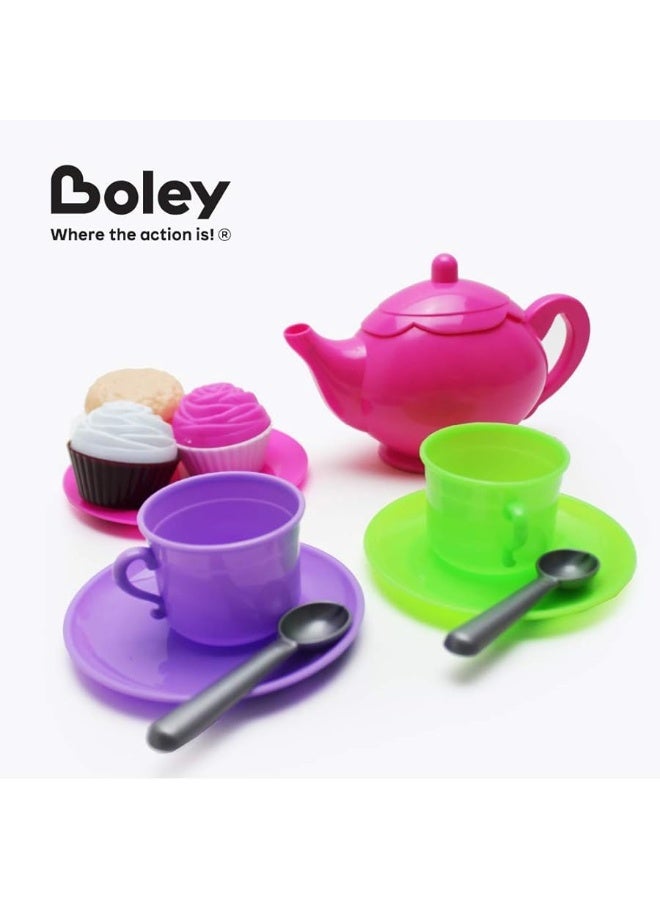 Boley Kitchen Toys Tea Party Set - Includes 1 Tea Pot and 38 Tea Accessories - Educational and Pretend Play Toys for Kids, Children, Toddlers - Durable Plastic Toy Set for Boys and Girls