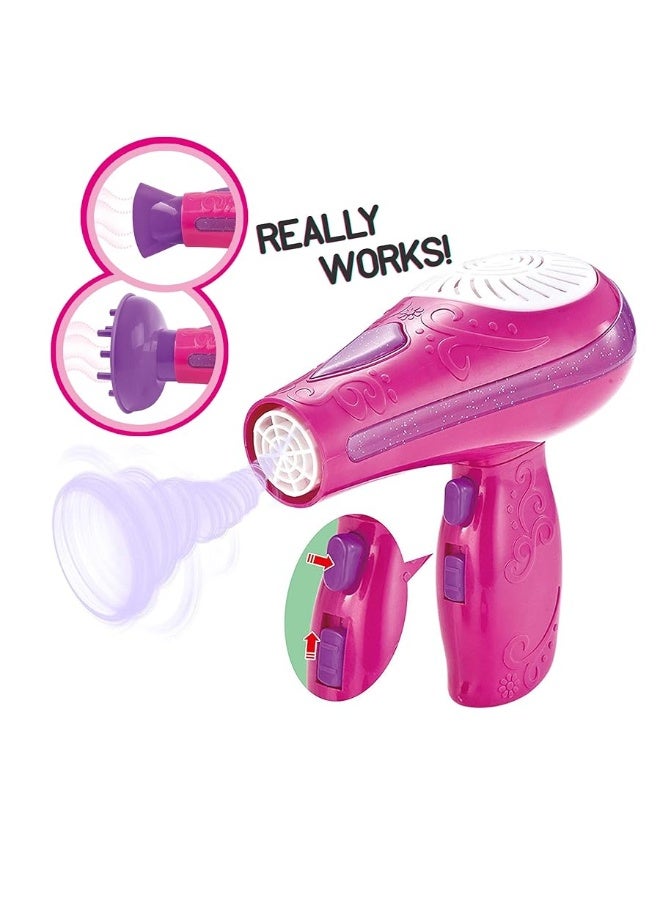 Bettina Vogue Beauty Hair Salon Fashion Pretend Play Set with Hairdryer, Mirror, Styling Accessories