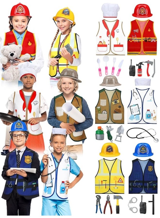 Hungdao 6 Sets Kids Boys Girls Dressing up Costumes, Toddler Dressing up and Pretend Play for Age 6-10 for Pretend Role (Assorted Style)