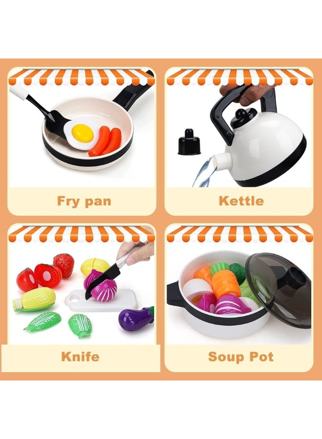 STEAM Life Kids Play Kitchen Accessories, Play Food Sets for Kids Kitchen, Kids Pots and Pans Set, Kitchen Toys, Toy Kitchen Accessories, Toy Kitchen Sets, Kids Kitchen Accessories, Cooking Set Kids