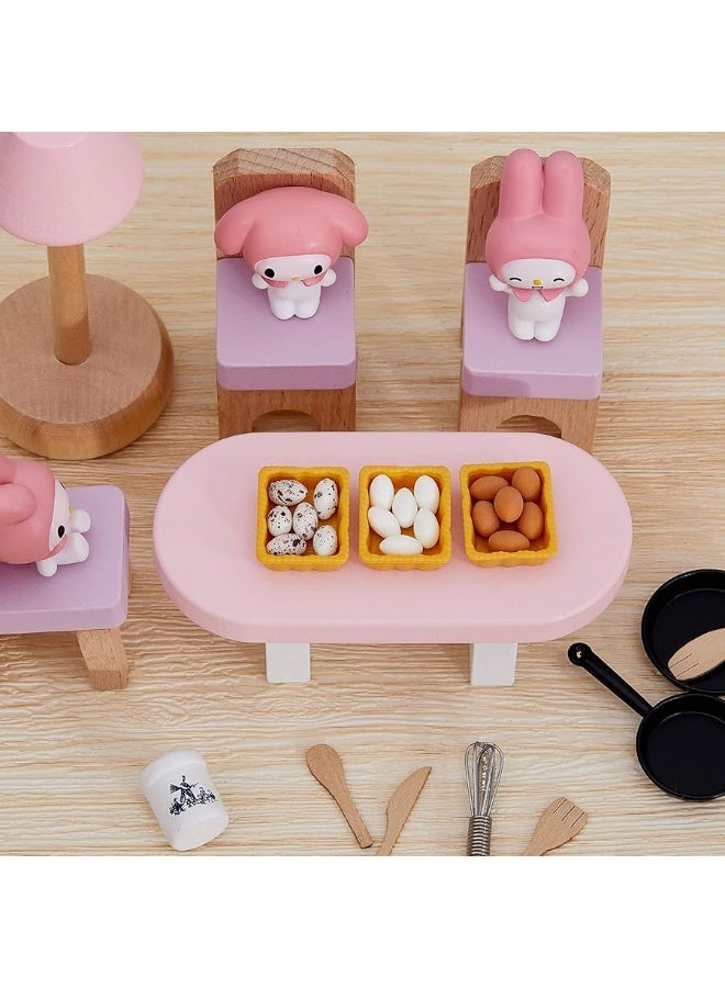 Skylety 28 Pieces 112 Dollhouse Kitchen Decorations 6 Pieces Miniature Egg Beater and Utensils with 18 Pieces Mini Egg Models Miniature Food Toy with Pottery Holder Pretend Play Toy