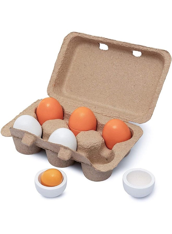 6PCS Egg Kitchen Toys, Wooden Toy Food, Kids Play Food Cooking DIY Kitchen Pretend Play Food Set, Easter Eggs