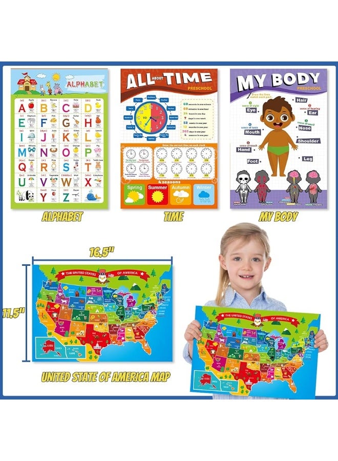 Gifts2U Pretend Play School Sets for Kids - With Teacher Bag, Whiteboard, Learning Clock, Educational Posters and Teaching Toy Supplies.