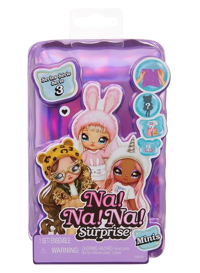 Na Na Na Surprise Minis Series 3 Fashion Doll  Mystery Packaging with Confetti Surprise Includes 4 Small Doll Outfit Shoes Poseable Great Toy Gift for Kids Girls Boys Ages 4 5 6 7 8 Years