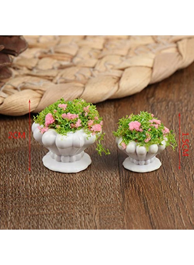 4 Pcs Dollhouse Potted Plants,Miniature Artificial Plant Bonsai,Mini Flowerpot,Miniature Dollhouse Kit,Doll House Mini Plant,for 1:12 Dollhouse Decor, zgdYT67D1