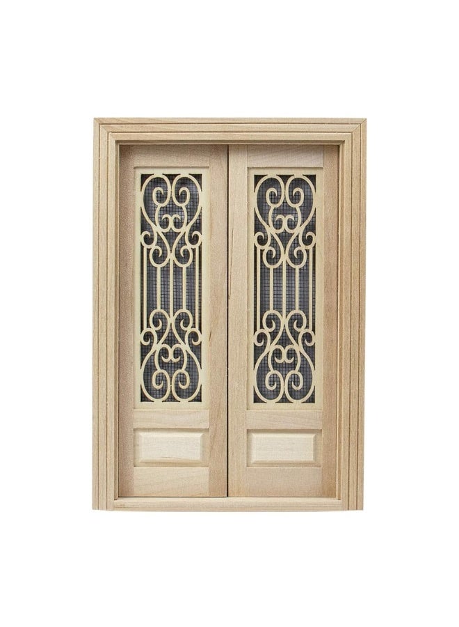 AUEAR, 1:12 Dollhouse Miniature Furniture Unpaint Wooden Doors for DIY Scene Doll Home Furniture Craft (2 Horizontal Panel)