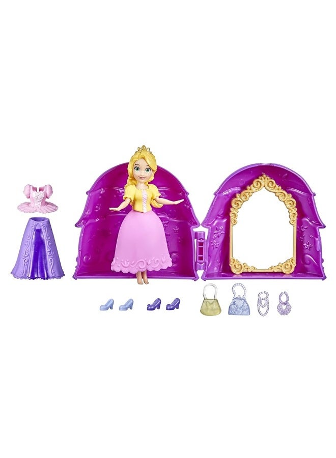 Disney Princess Secret Styles Fashion Surprise Rapunzel, Mini Doll Playset with Extra Clothes and Accessories, Toy for Girls 4 and Up