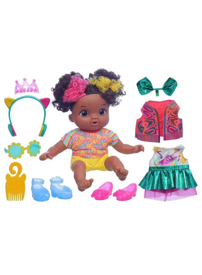 Baby Alive Littles Fantasy Styles Squad Doll, Little Marlowe, Rock Star Accessories, Curly Black Hair Toy for Kids Ages 3 Years and Up (Amazon Exclusive)