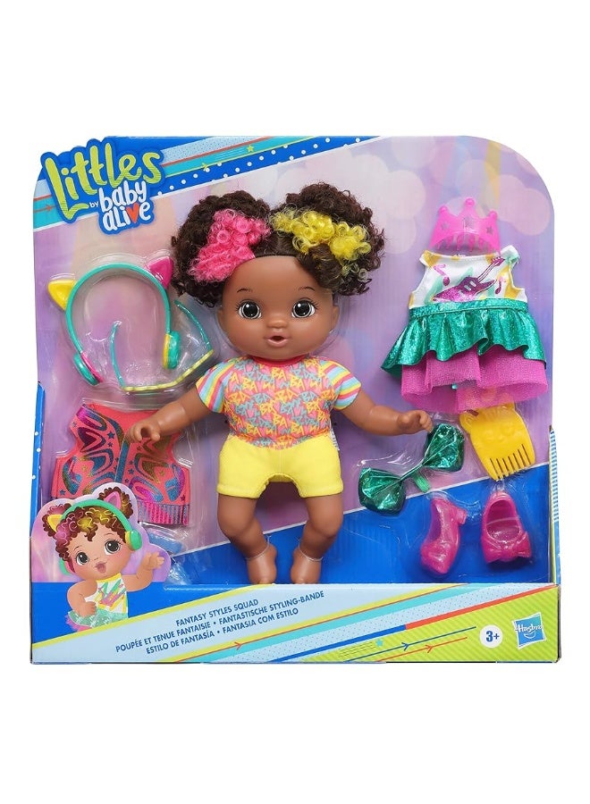 Baby Alive Littles Fantasy Styles Squad Doll, Little Marlowe, Rock Star Accessories, Curly Black Hair Toy for Kids Ages 3 Years and Up (Amazon Exclusive)