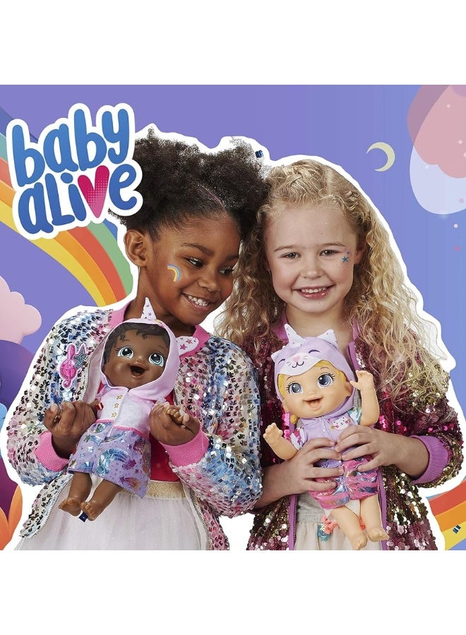 Baby Alive Tinycorns Doll, Unicorn, Accessories, Drinks, Wets, Black Hair Toy for Kids Ages 3 Years and Up