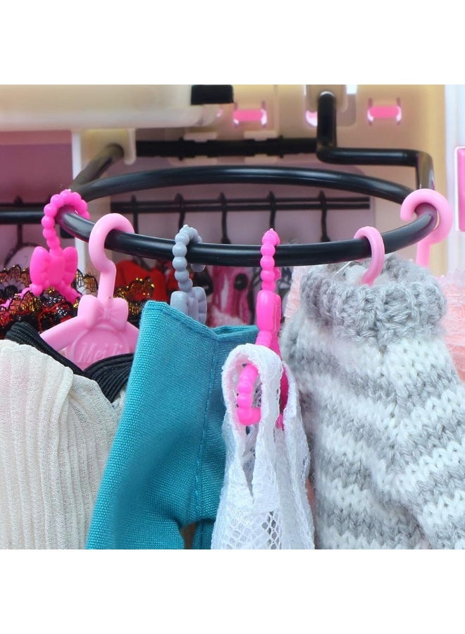 BJDBUS 80 Pcs Plastic Hangers Accessories for 11.5 inch Doll Clothes Gown Dress Outfit