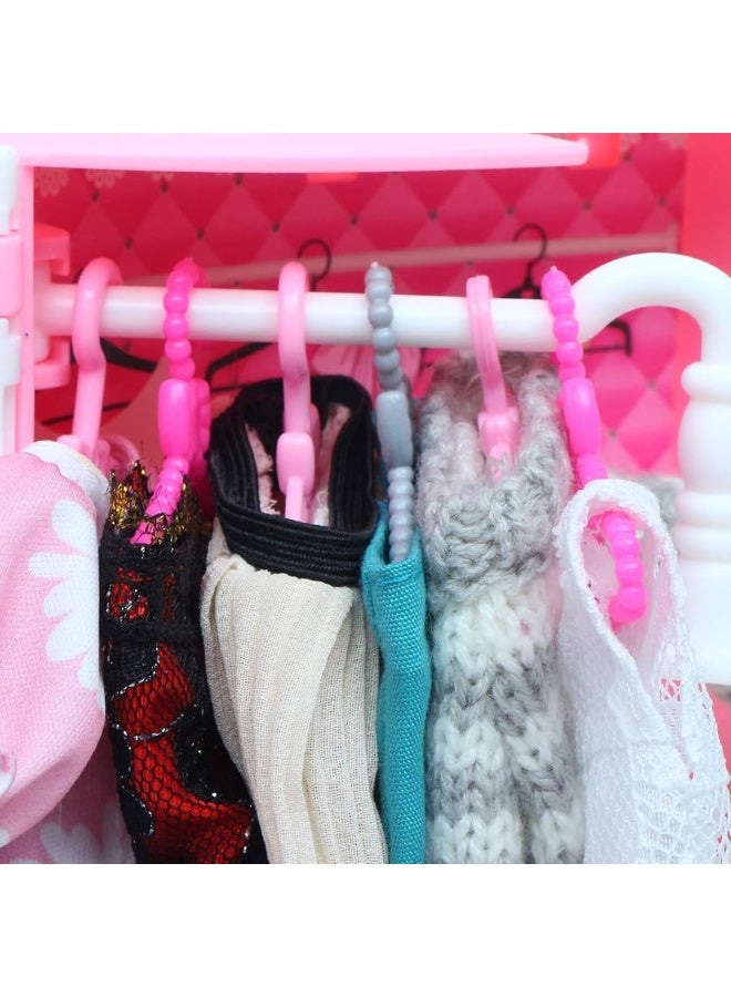 BJDBUS 80 Pcs Plastic Hangers Accessories for 11.5 inch Doll Clothes Gown Dress Outfit