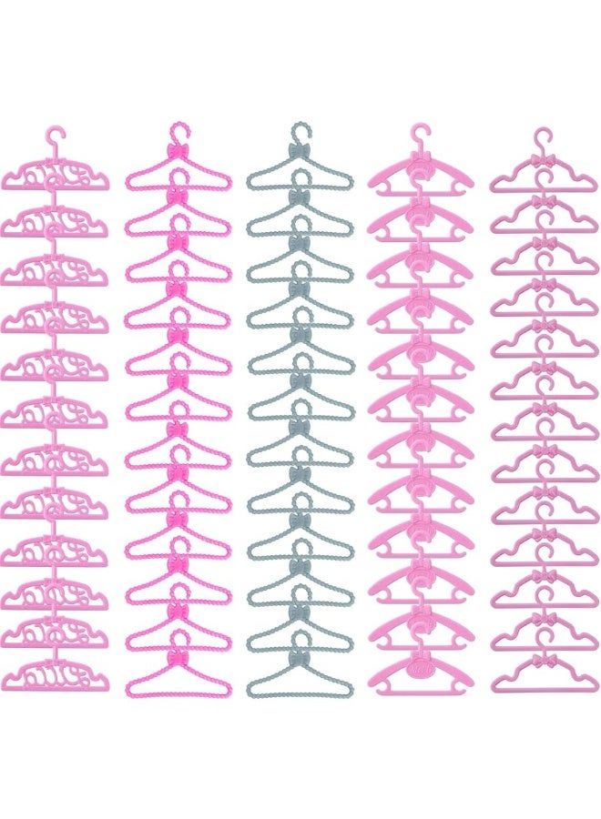 BJDBUS 80 Pcs Plastic Hangers Accessories for 11.5 inch Doll Clothes Gown Dress Outfit