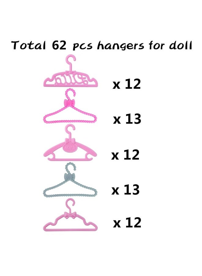 BJDBUS 80 Pcs Plastic Hangers Accessories for 11.5 inch Doll Clothes Gown Dress Outfit
