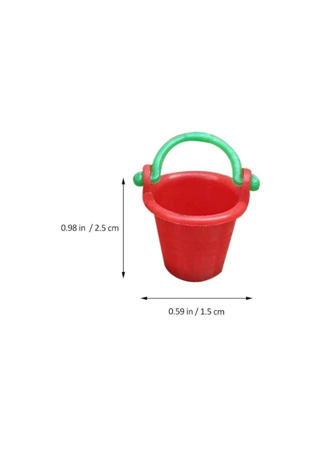 NUOBESTY Miniature Buckets Model 10 Pcs Dollhouse Buckets, 1: 12 Mini Buckets Model Miniature Buckets Dollhouse Accessories Small House Scene Layout Props for Kids Mini House Buckets