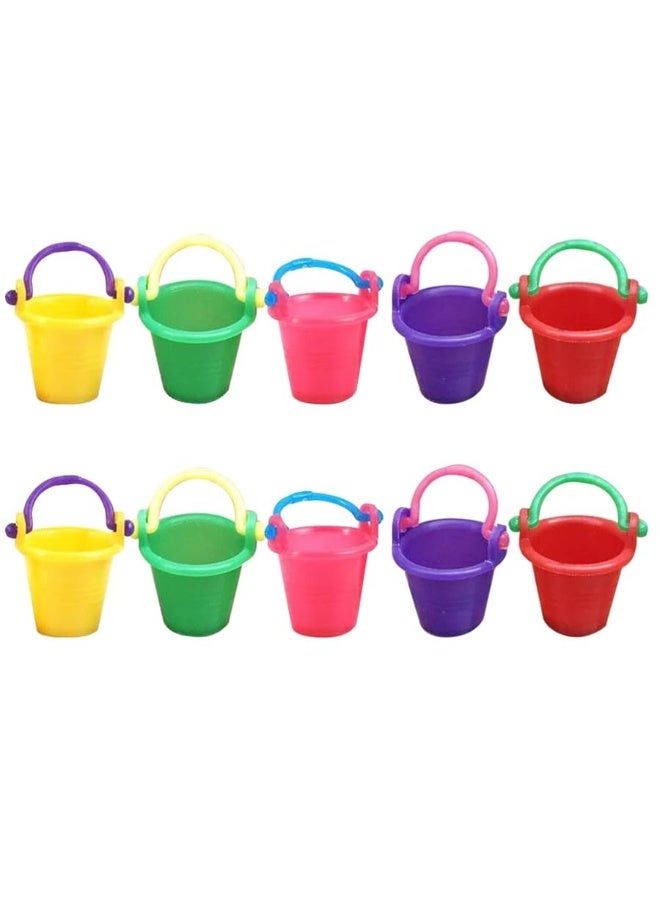 NUOBESTY Miniature Buckets Model 10 Pcs Dollhouse Buckets, 1: 12 Mini Buckets Model Miniature Buckets Dollhouse Accessories Small House Scene Layout Props for Kids Mini House Buckets