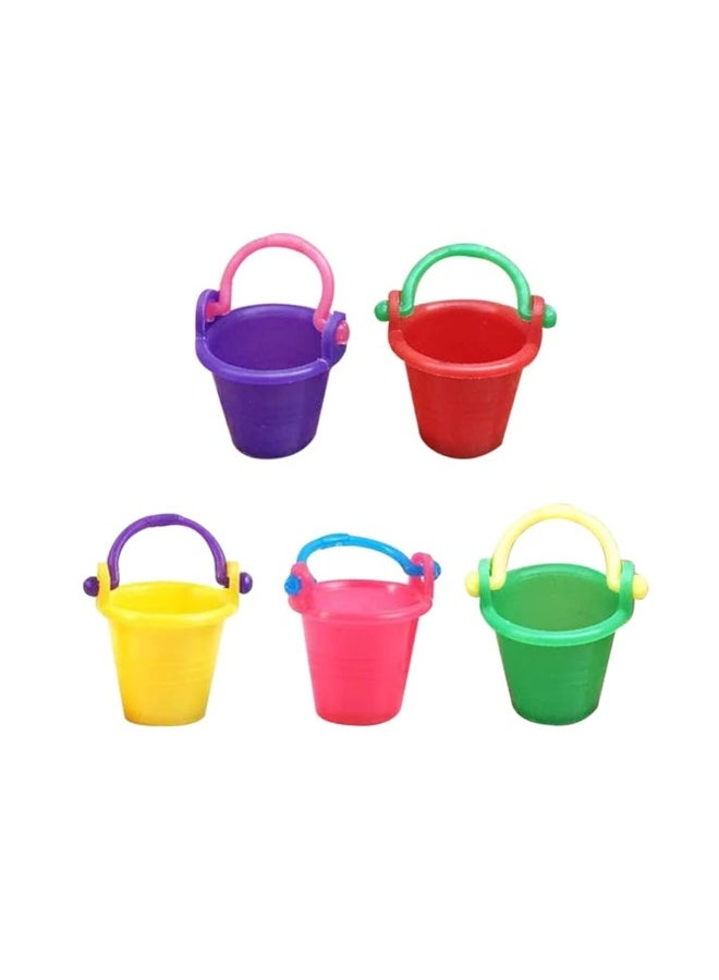 NUOBESTY Miniature Buckets Model 10 Pcs Dollhouse Buckets, 1: 12 Mini Buckets Model Miniature Buckets Dollhouse Accessories Small House Scene Layout Props for Kids Mini House Buckets