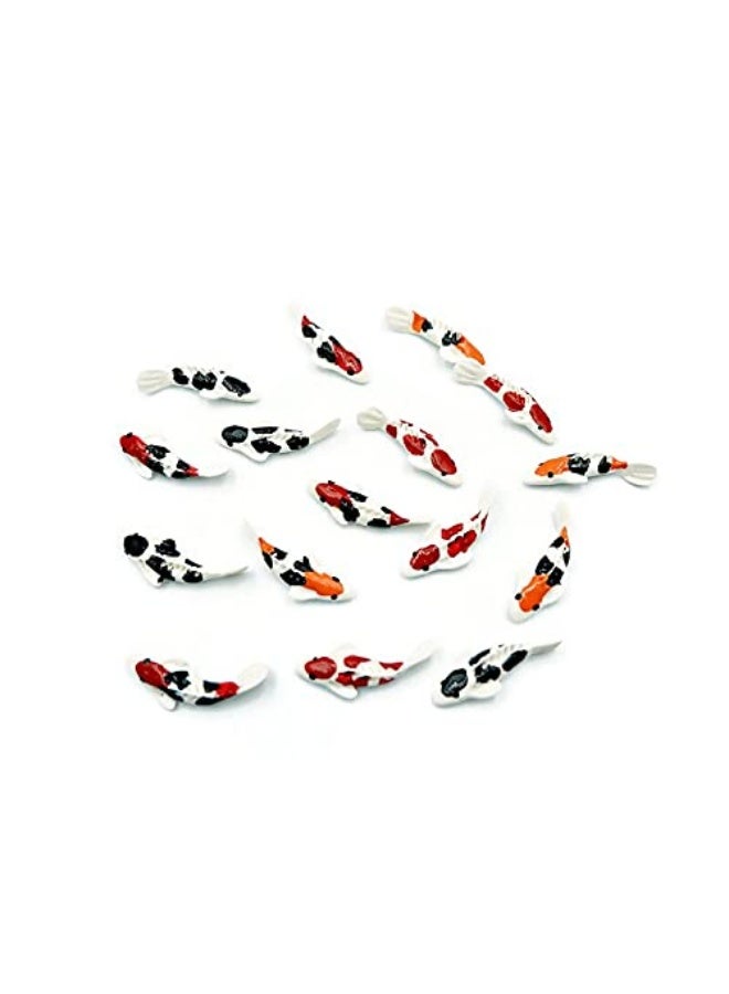 Lot of 12 Miniature White Fish Fairy Garden Supplies Animal Fish Figurine Furniture Dollhouse # 3 Colors Orange Black & White