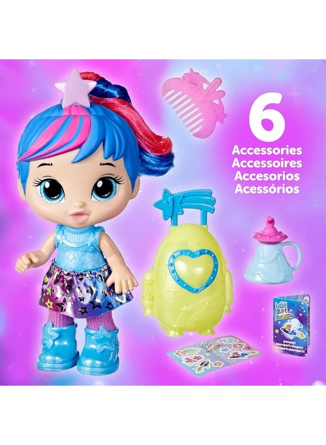 Baby Alive Star Besties Doll, Stellar Skylar, 8-inch Space-Themed Doll for 3 Year Old Girls and Boys and Up, Accessories