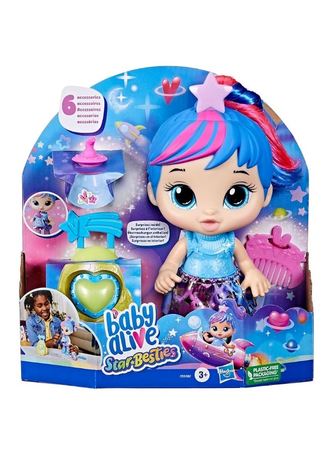 Baby Alive Star Besties Doll, Stellar Skylar, 8-inch Space-Themed Doll for 3 Year Old Girls and Boys and Up, Accessories