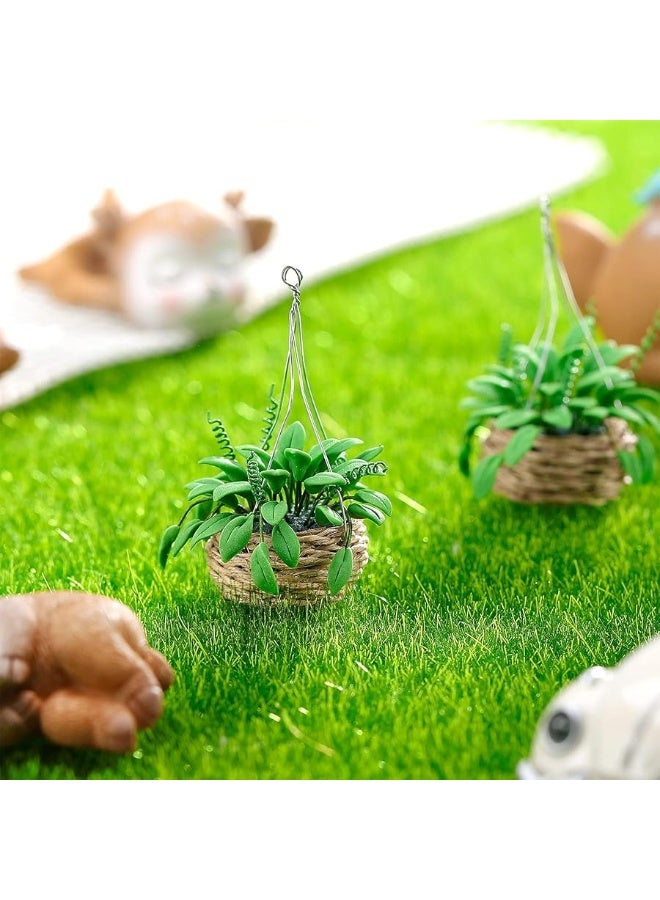 Skylety 2 Pieces 1:12 Miniature Dollhouse Plants Miniature Bonsai Plant Dollhouse Christmas Tree Mini Potted Plant Dollhouse Hanging Plant Pot Model for Toddlers Girls and Boys Toys DIY