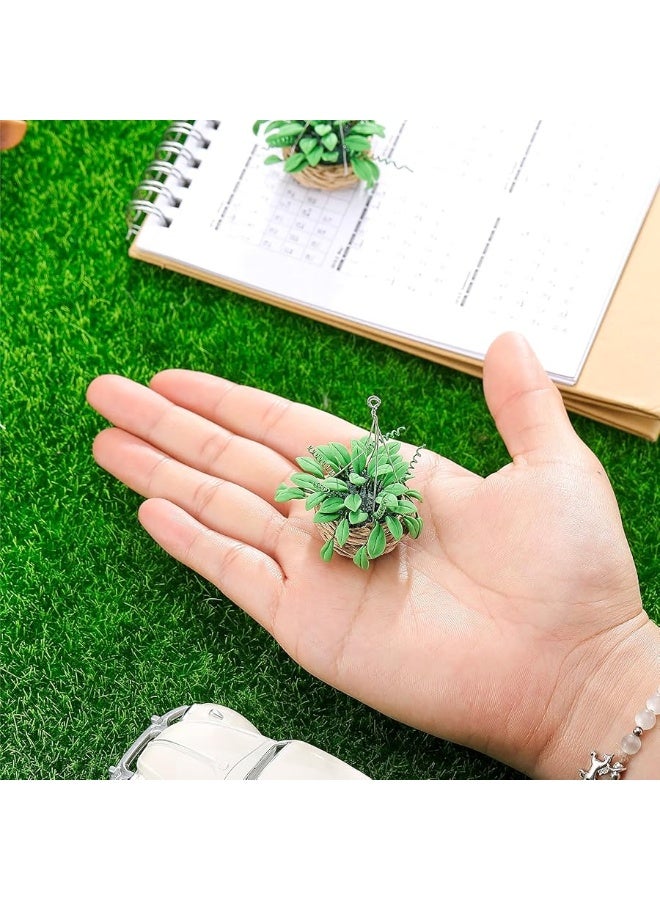 Skylety 2 Pieces 1:12 Miniature Dollhouse Plants Miniature Bonsai Plant Dollhouse Christmas Tree Mini Potted Plant Dollhouse Hanging Plant Pot Model for Toddlers Girls and Boys Toys DIY