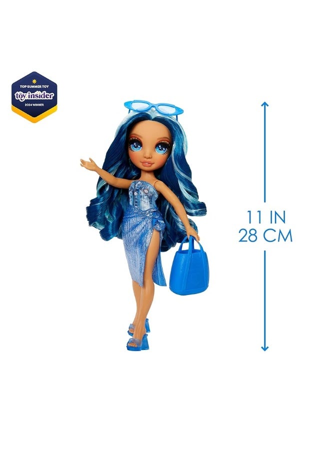 Rainbow High Swim  Style Skyler Blue 11 Fashion Doll with Shimmery Wrap to Style 10 Ways Removable Swimsuit Sandals Fun Play Accessories Great Toy Gift for Girls Kids Ages 412 Years