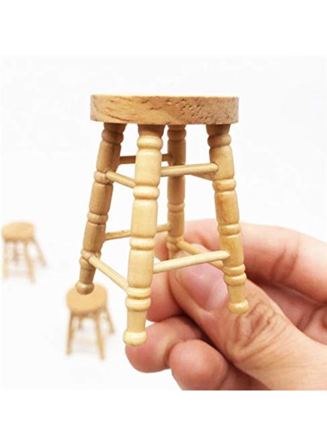 Adult Decorations 1:12 Dollhouse Miniature Wooden Stool Chair Dollhouse Furniture Box Handmade Dollhouse Pub Bar high Stool Chair, Designed for Doll House Scene Kitchen Home Loving Room