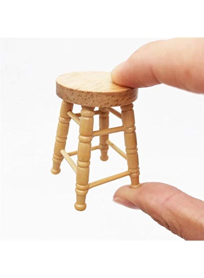 Adult Decorations 1:12 Dollhouse Miniature Wooden Stool Chair Dollhouse Furniture Box Handmade Dollhouse Pub Bar high Stool Chair, Designed for Doll House Scene Kitchen Home Loving Room