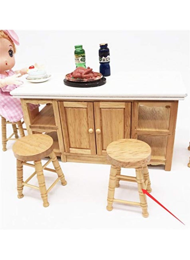 Adult Decorations 1:12 Dollhouse Miniature Wooden Stool Chair Dollhouse Furniture Box Handmade Dollhouse Pub Bar high Stool Chair, Designed for Doll House Scene Kitchen Home Loving Room