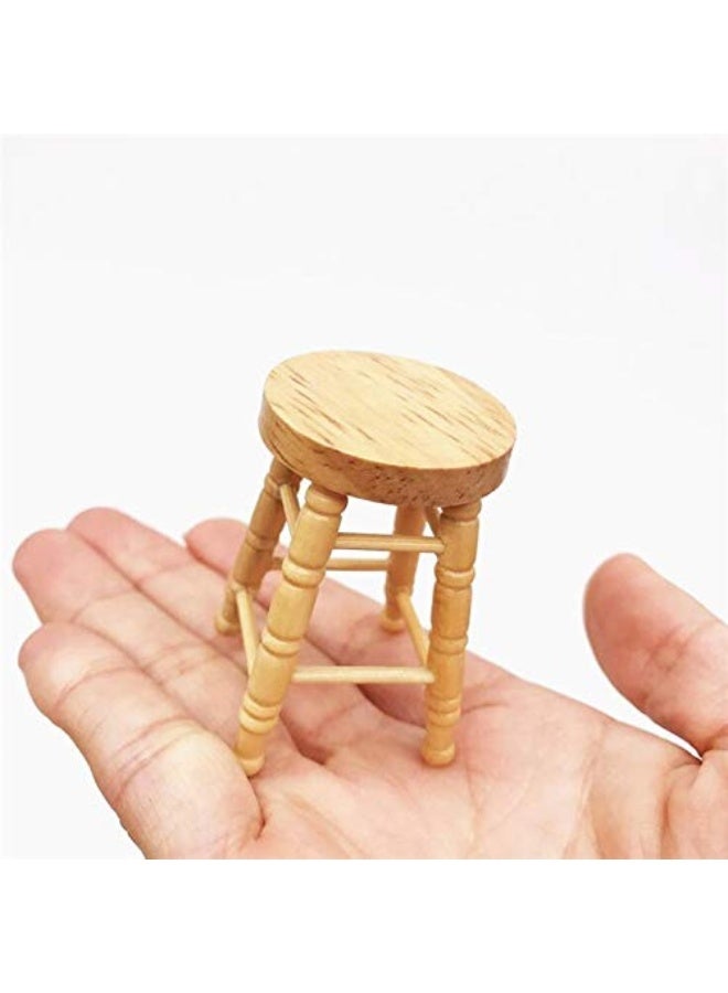 Adult Decorations 1:12 Dollhouse Miniature Wooden Stool Chair Dollhouse Furniture Box Handmade Dollhouse Pub Bar high Stool Chair, Designed for Doll House Scene Kitchen Home Loving Room