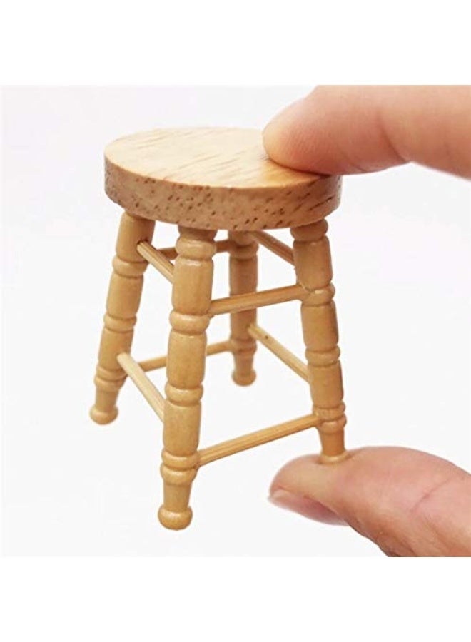 Adult Decorations 1:12 Dollhouse Miniature Wooden Stool Chair Dollhouse Furniture Box Handmade Dollhouse Pub Bar high Stool Chair, Designed for Doll House Scene Kitchen Home Loving Room