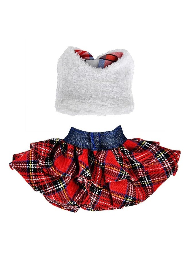 ETING Santa Clothing Fluffy Vest Plaid Skirt Accessories for elf Doll Christmas Decoration