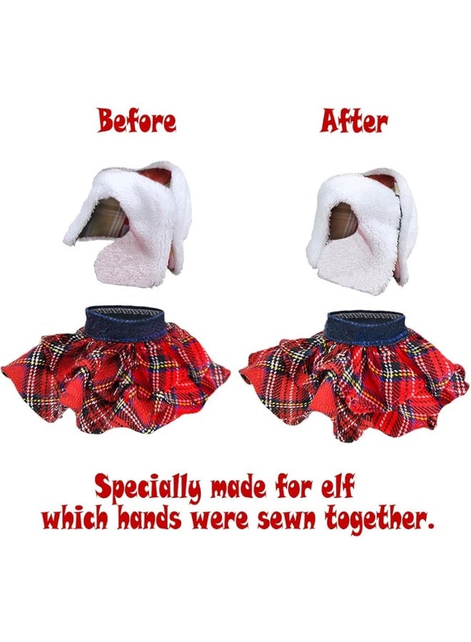 ETING Santa Clothing Fluffy Vest Plaid Skirt Accessories for elf Doll Christmas Decoration