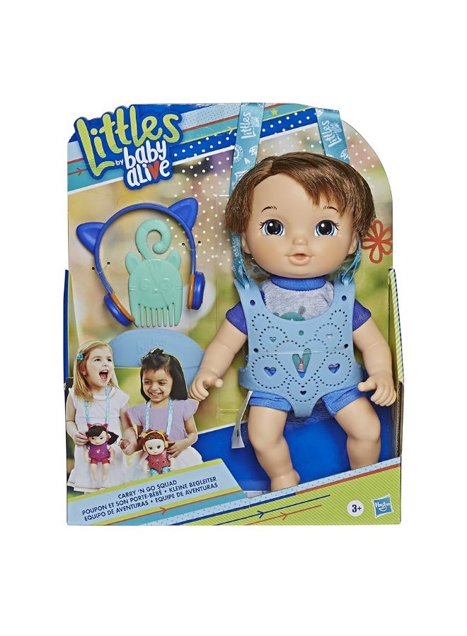 Baby Alive Littles, Carry â€˜N Go Squad, Little Matteo Brown Hair Boy Doll, Carrier, Accessories, Toy for Kids Ages 3 Years & Up