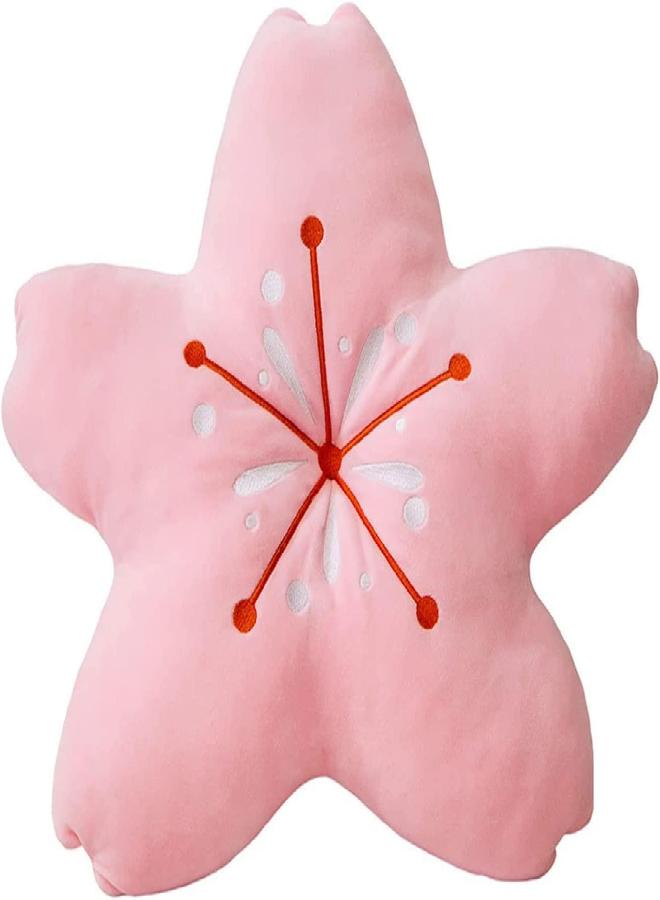 Cherry Blossom Pillow Plush Doll Toys,Beautiful Cute Cartoon Cherry Blossom Flower Star Stuffed Toy for Halloween Christmas Children's Day Birthday Gifts (17.7 Inch,Blue) (19.6 Inch,Pink)