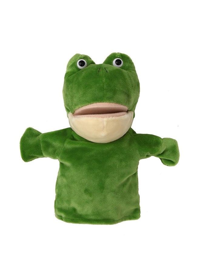 BETTERLINE 5-Piece Set Animal Hand Puppets with Open Movable Mouth/Zoo, Safari, Farm, Jungle/Cow, Duck, Brown Dog, Frog and Donkey