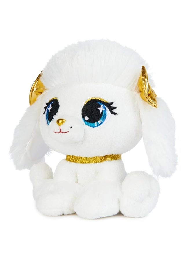 P.Lushes Designer Fashion Pets Catalina Monroe Premium Poodle Puppy Stuffed Animal, White and Gold, 6â€