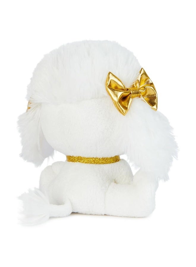 P.Lushes Designer Fashion Pets Catalina Monroe Premium Poodle Puppy Stuffed Animal, White and Gold, 6â€