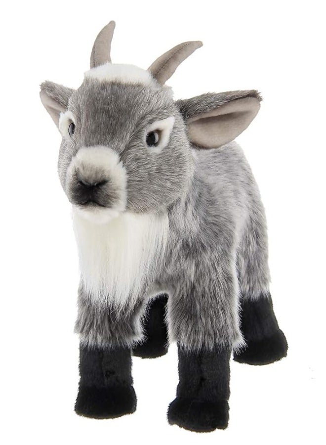 Bearington Garret Plush Gray Goat Stuffed Animal, 12 Inches