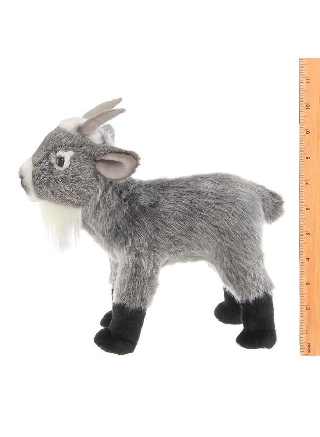 Bearington Garret Plush Gray Goat Stuffed Animal, 12 Inches