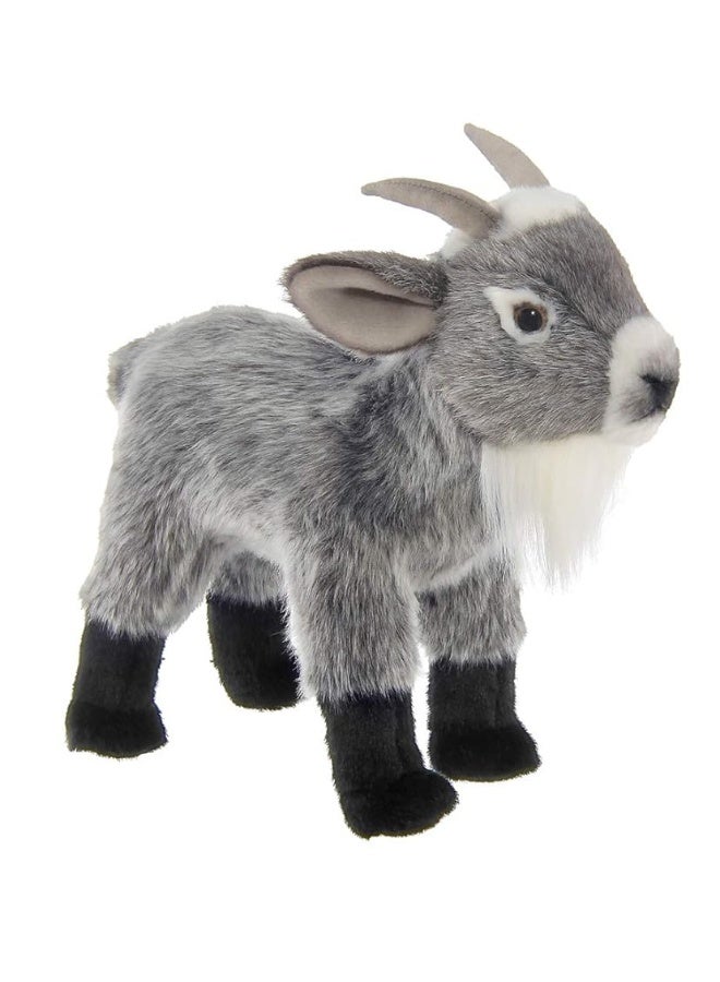 Bearington Garret Plush Gray Goat Stuffed Animal, 12 Inches