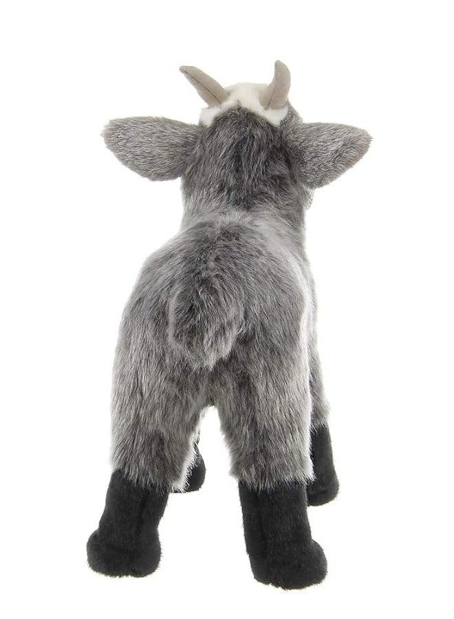 Bearington Garret Plush Gray Goat Stuffed Animal, 12 Inches