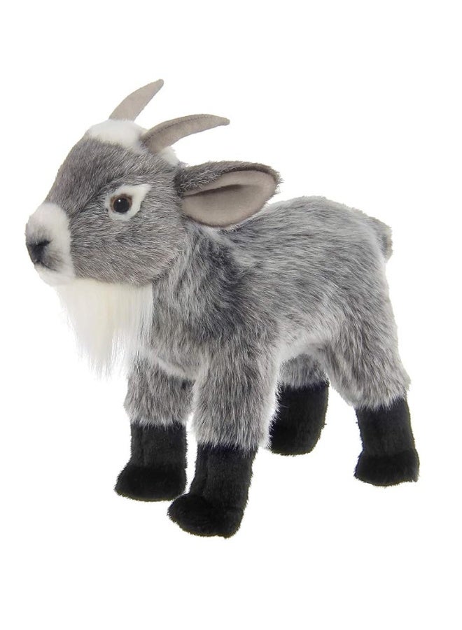 Bearington Garret Plush Gray Goat Stuffed Animal, 12 Inches