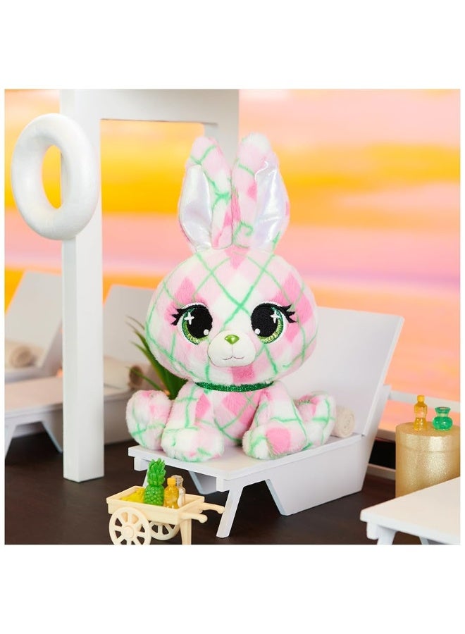 P.Lushes Pets Kennedy Karrats Designer Fashion Plush Toy, Collectible Bunny Stuffed Animal, Pink and Green, 6â€