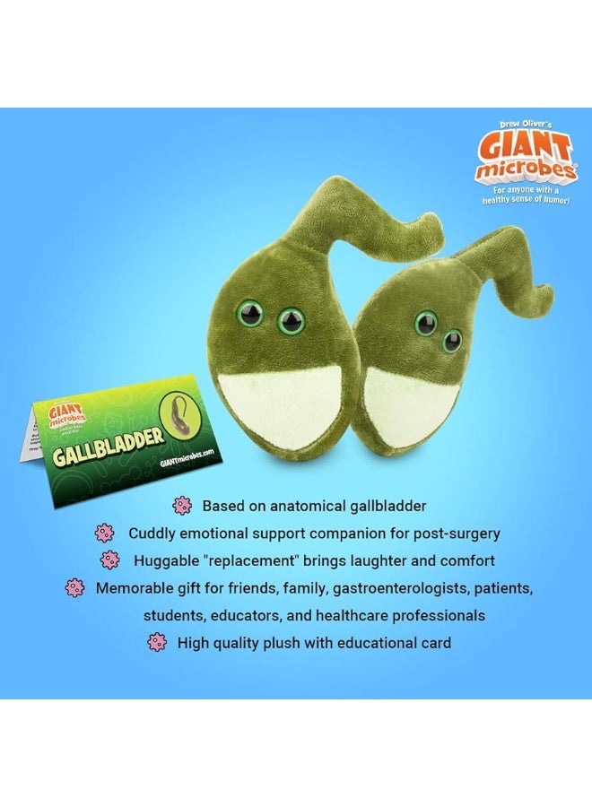 GIANTmicrobes Gallbladder Plush, Gallbladder Stuffed Animal, Gallbladder Surgery Gifts, Gallbladder Plush Toy, Gallbladder Removal Gift, Gastroenterology Gifts, Gastroenterologist Gifts, Get Well Gift