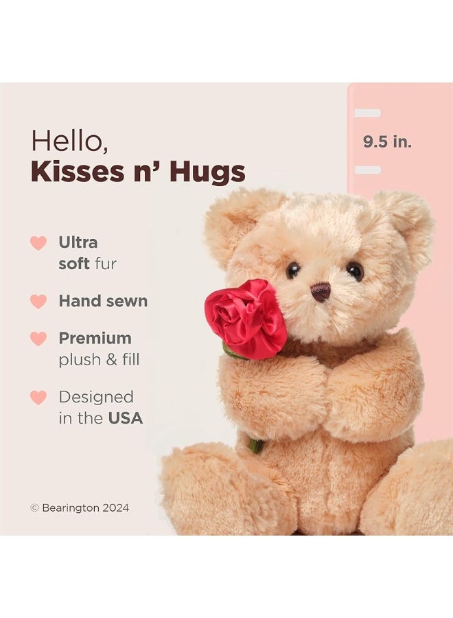 Bearington Remington The Teddy Bear, 9.5 Inch Valentine's Day Stuffed Animal, Ideal for Valentine's Gift for Kids & Girlfriends